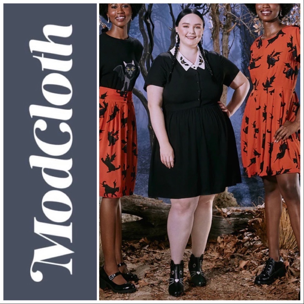 ModCloth Dangerfield Bats & Cats Collide Dress